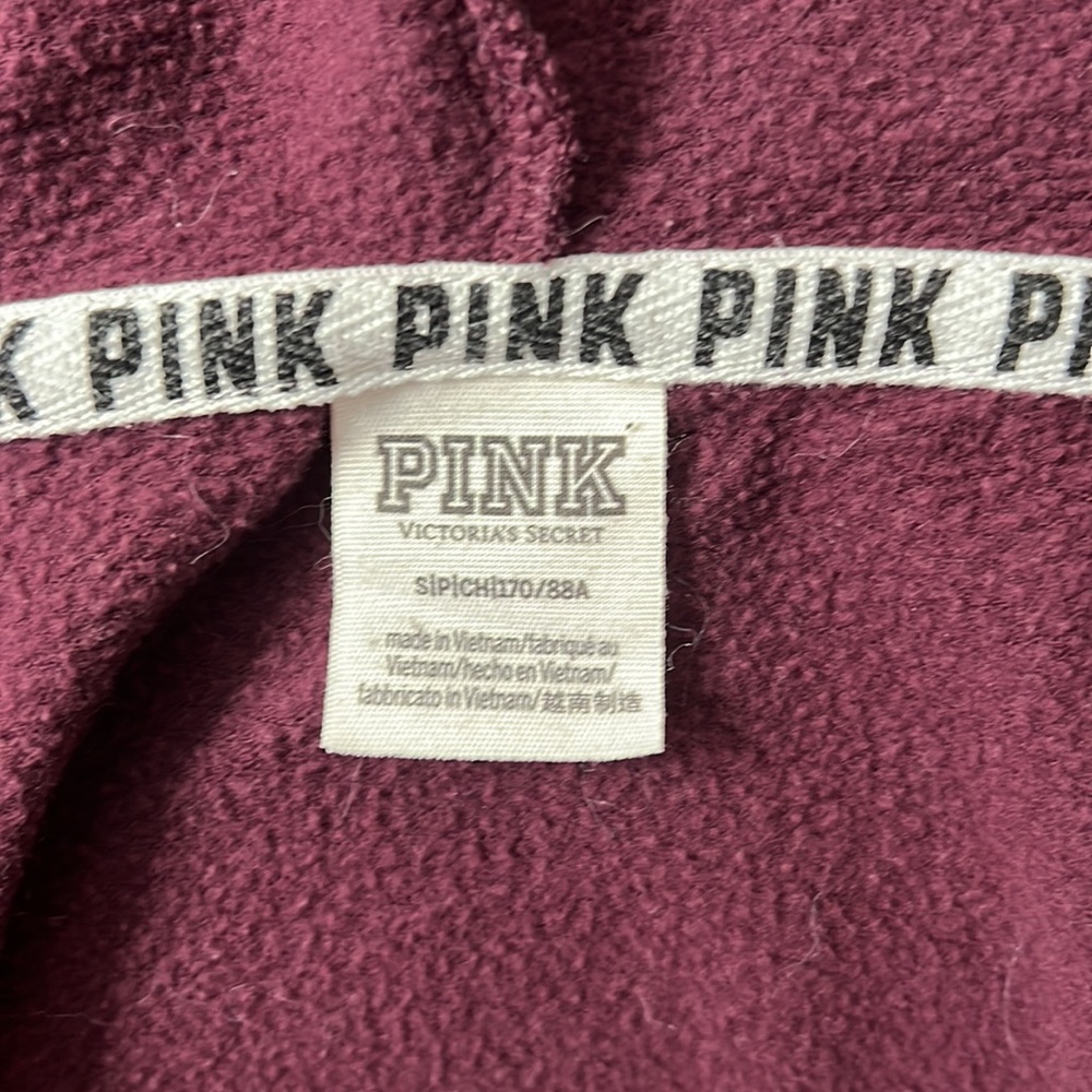 Victoria’s Secret PINK lightweight zip up hoodie maroon sz S - Picture 4 of 5